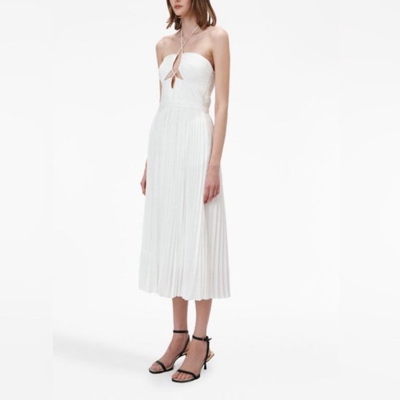 Jonathan Simkhai Halterneck Long Dress in White - Size 12 - Picture 2 of 6